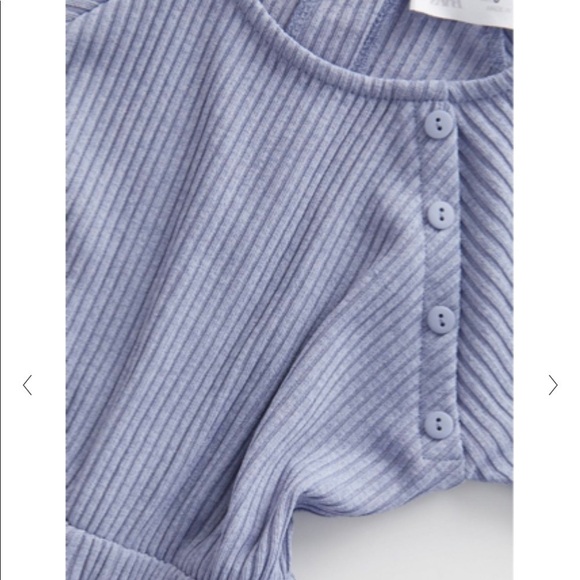 ZARA KIDS Blue Ribbed Short Sleeve Jumpsuit, Size 10 - Picture 3 of 8